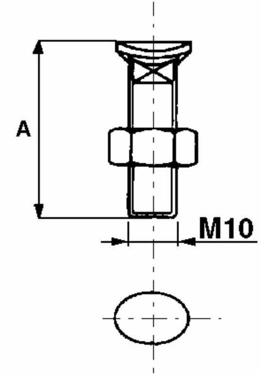 Bullone testa ovale M10x60 con dado. Confezione da 10pz (1)