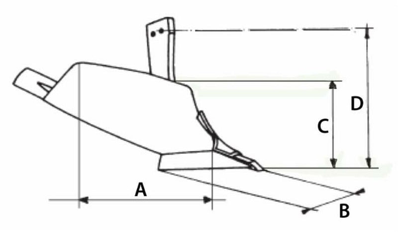 Corpo aratro adattabile alla produzione Nardi 00 BT anteriore destro con gambo Confezione da 1pz (1)