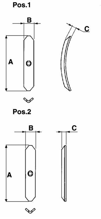 Vomere reversibile dritta 40x6x215 per molla flex Confezione da 1pz (1)