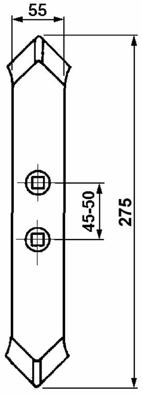 Vomere reversibile 55x15 l=275 i=45-50 Confezione da 2pz (3)