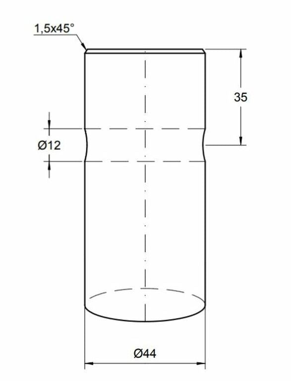 Punta forata per caricamento frontale ø 44x1250mm Confezione da 1pz (2)