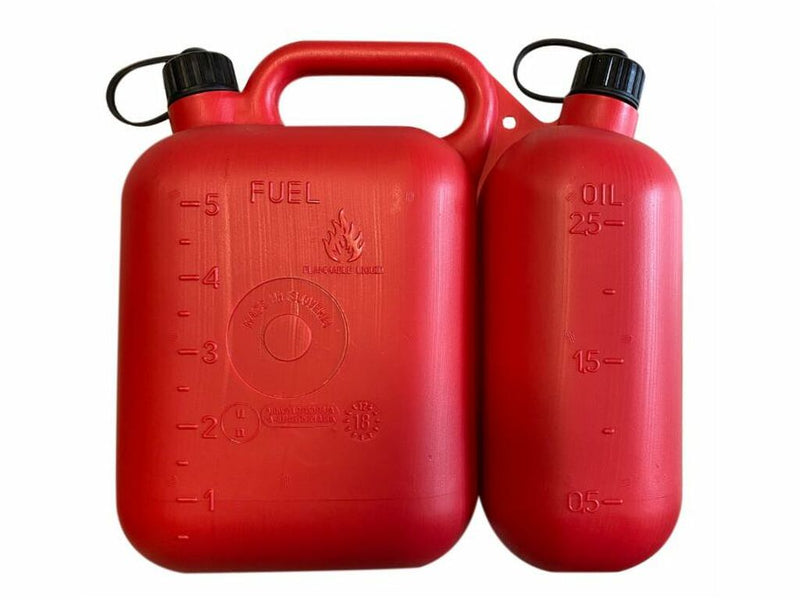 Tanica carburante e olio con doppio serbatoio 5+2,5L  omologata Confezione da 1pz